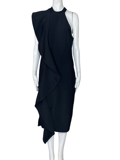 Vestido Fashion Nova One Shoulder Vuelo Negro-Talla L