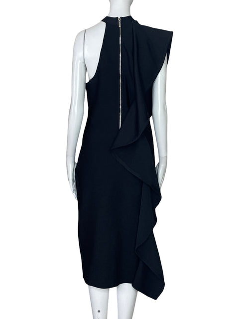 Vestido Fashion Nova One Shoulder Vuelo Negro-Talla L