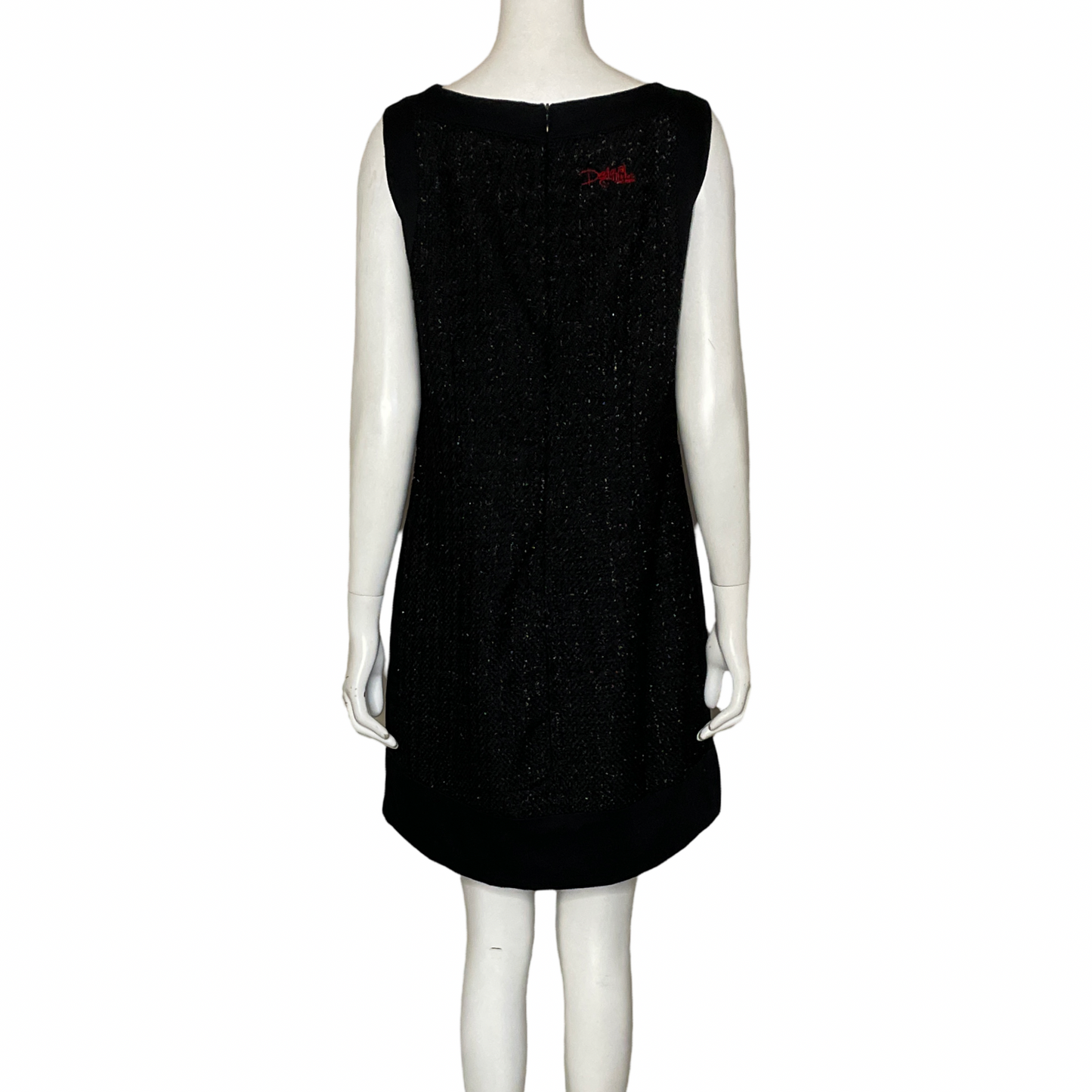 Vestido Desigual Mini Bordado Negro-Talla M