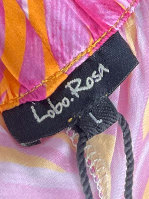 Set Lobo Rosa Camisa + Pantalón Hojas Naranja - Talla L