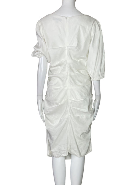 Vestido Nicole Miller Puff Blanco-Talla 12