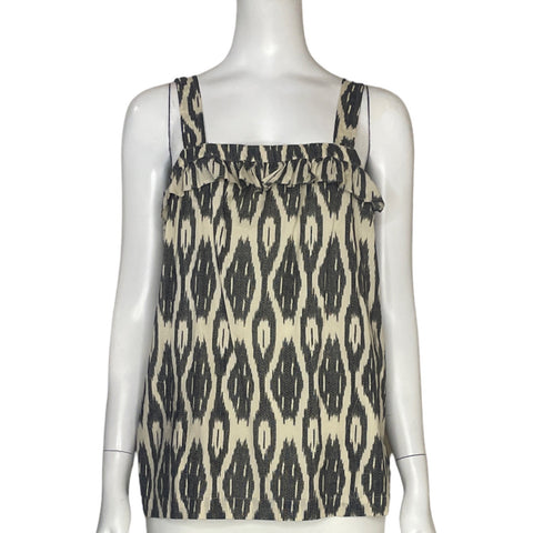 Blusa J.Crew Tiras Estampado Beige - Talla 4