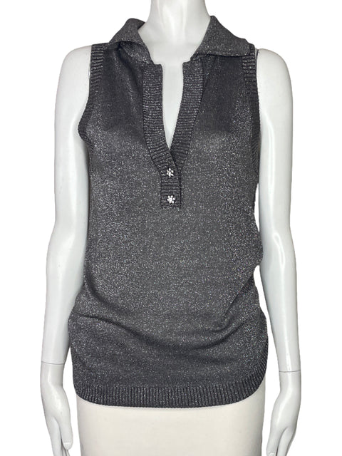 Blusa MNG Brillo Punto Gris-Talla M