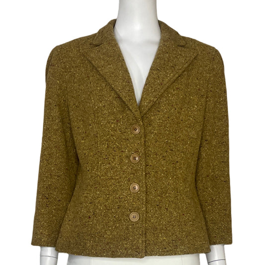 Blazer Liz Claiborne Tweed Botones Amarillo - Talla 12P