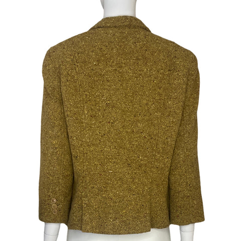 Blazer Liz Claiborne Tweed Botones Amarillo - Talla 12