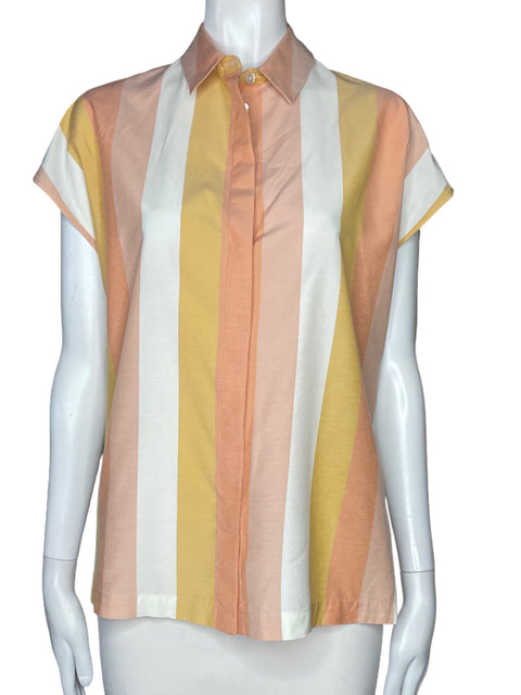 Camisa Jim Thompson Rayas Sin Mangas Naranja-Talla S