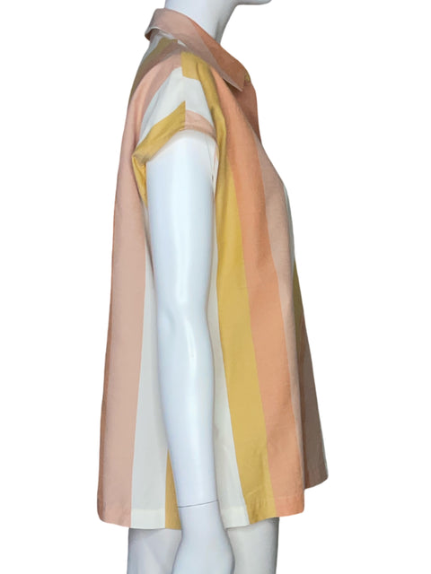 Camisa Jim Thompson Rayas Sin Mangas Naranja-Talla S