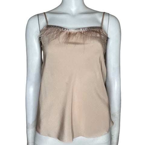 Top Red Valentino Plumas Beige-Talla U