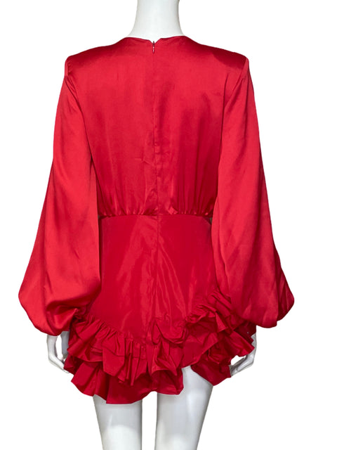 Vestido Redondo Mangas Larga Rojo - Talla S