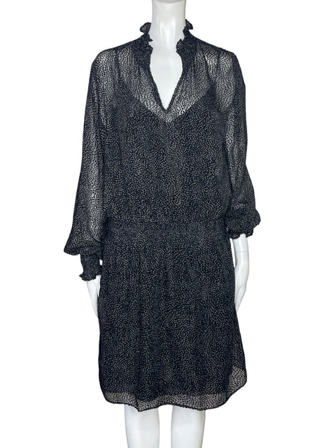 Vestido Tesoro Tps Lunares Transparente Negro-Talla M