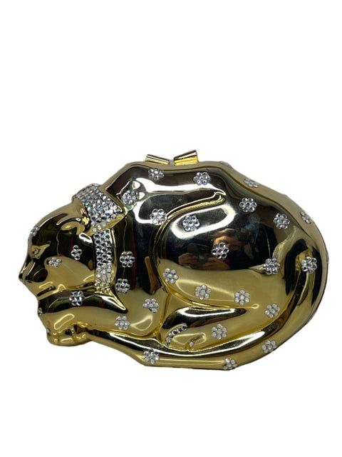 Bolso Tesoro Tps Leopardo Pedreria Dorado-Talla U