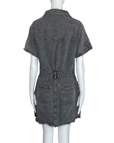 Vestido Bluivy Denim Botones Gris-Talla L
