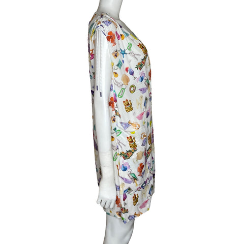 Vestido Bimba Y Lola Estampado Blanco-Talla XS