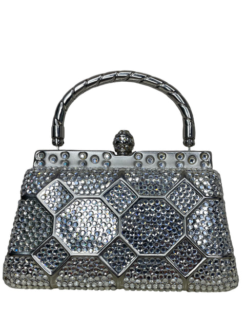 Bolso Tesoro Tps Pedreria Cuadrado Plateado-Talla U