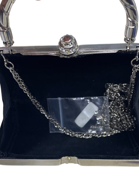 Bolso Tesoro Tps Pedreria Cuadrado Plateado-Talla U