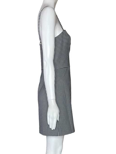 Vestido French Connection Cuadros Tiras Blanco-Talla 12