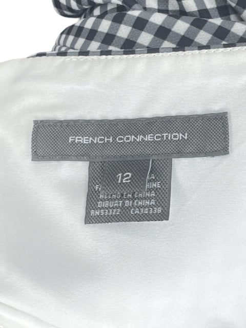 Vestido French Connection Cuadros Tiras Blanco-Talla 12