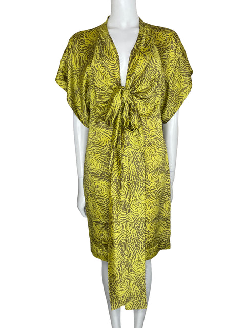 Vestido Collective Clothing Satinado Mini Amarillo-Talla S