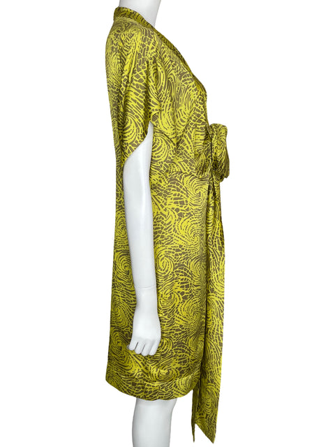 Vestido Collective Clothing Satinado Mini Amarillo-Talla S