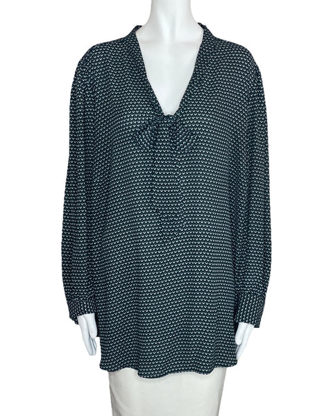 Blusa Adrianna Papell Lazo Verde-Talla 2X