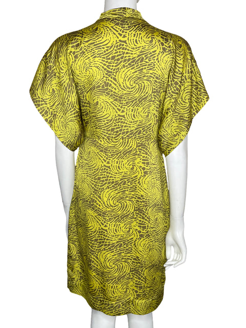 Vestido Collective Clothing Satinado Mini Amarillo-Talla S