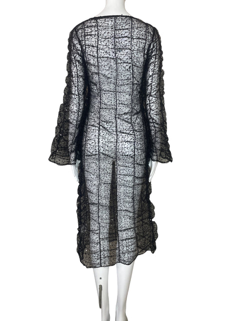 Vestido Hosbjerg Transparente Lentejuelas Negro-Talla 6