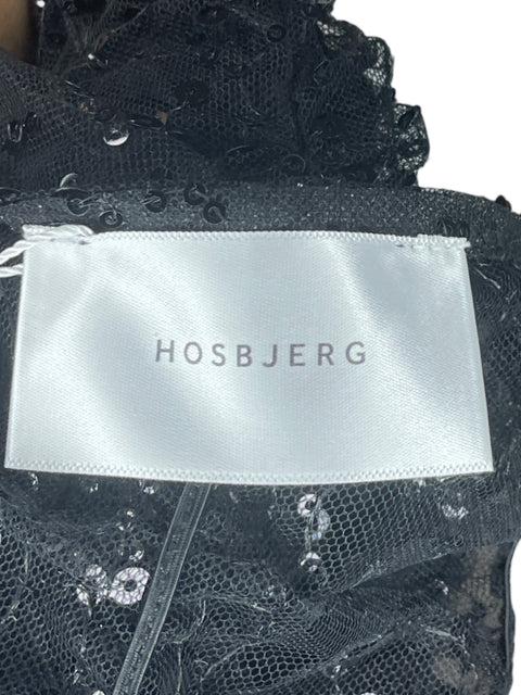 Vestido Hosbjerg Transparente Lentejuelas Negro-Talla 6