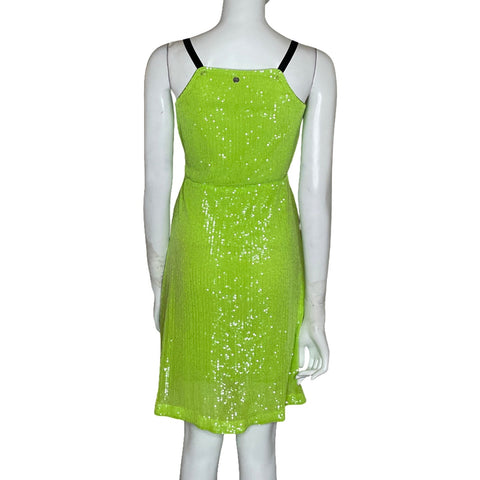 Vestido Liu Jo Lentejuelas Verde-Talla XS