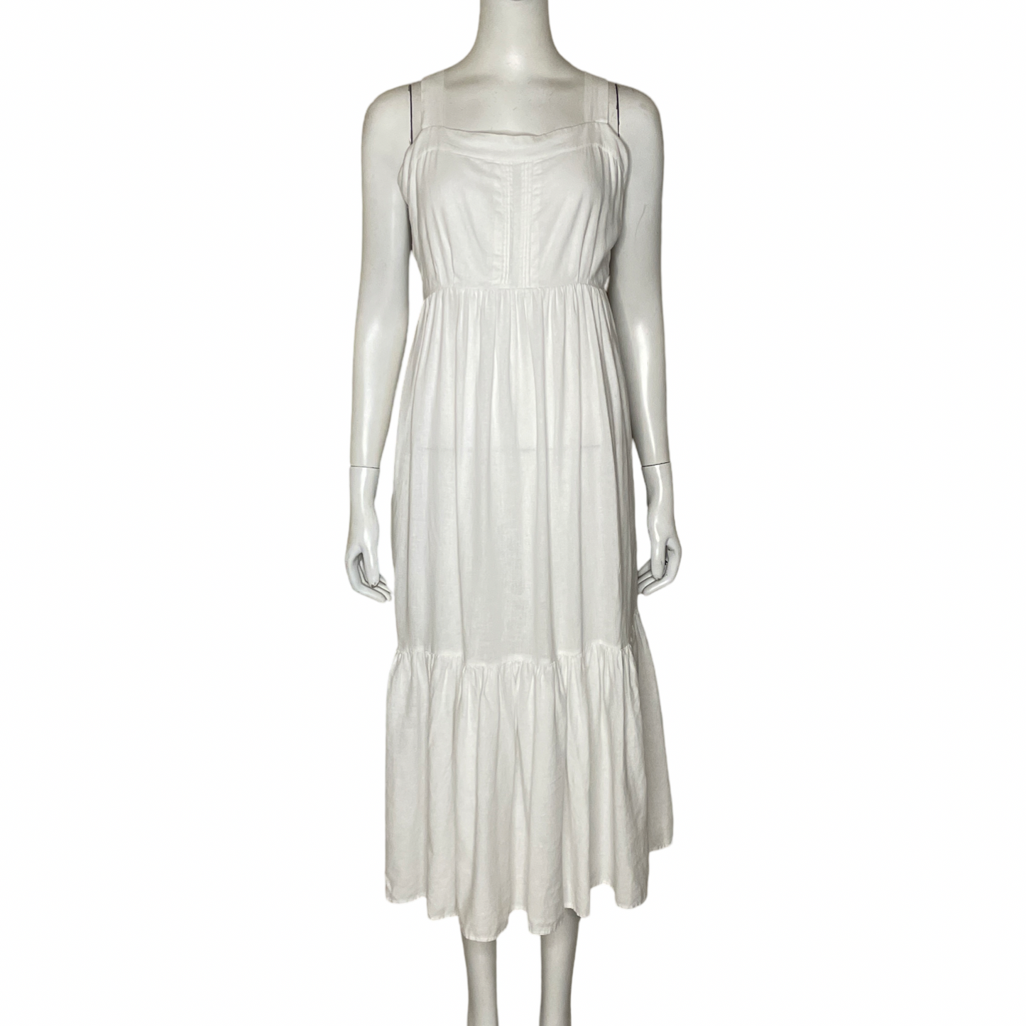 Vestido Jets Midi Vuelos Blanco-Talla 8