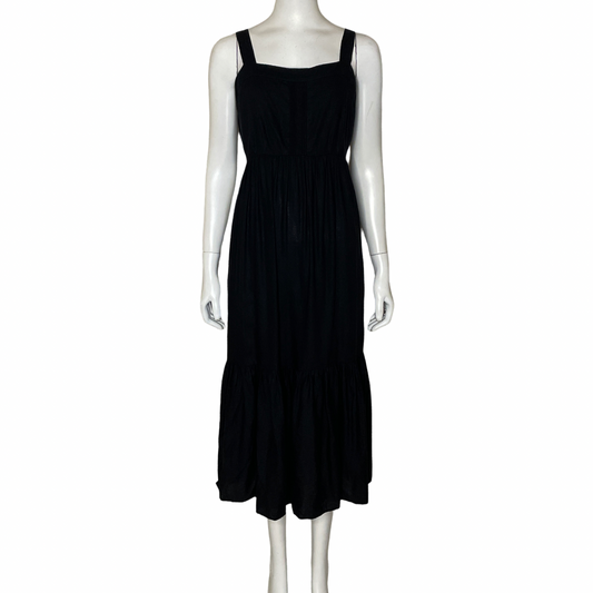 Vestido Jets Midi Vuelos Negro-Talla M