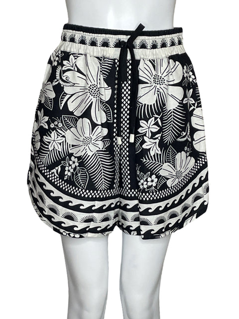 Short FarmRio Estampado Floral Negro-Talla S
