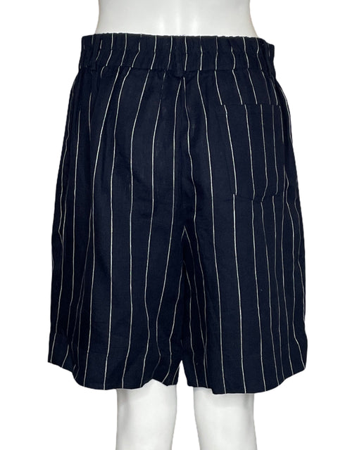 Bermuda Sophie Rue Rayas Lino Azul-Talla M