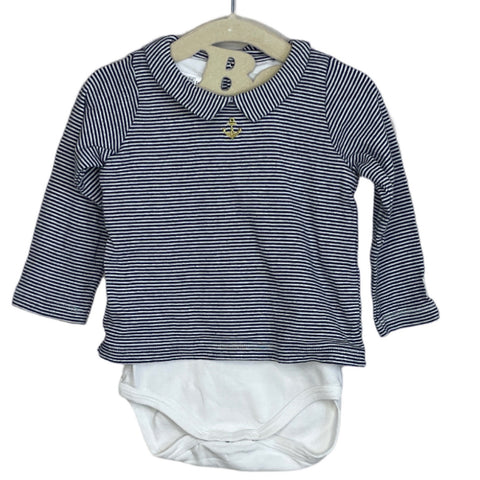 Body Petit Bateau Líneas Negro - Talla 12M