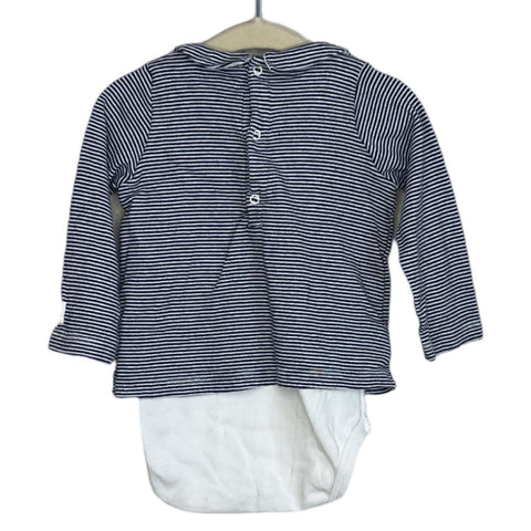 Body Petit Bateau Líneas Negro - Talla 12M