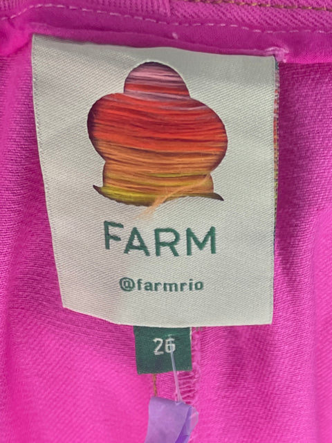 Pantalon Farm Rio Cinturon Wide Leg Rosado-Talla 26