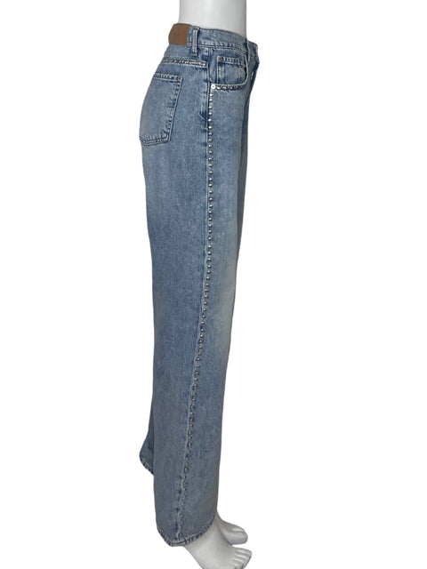 Pantalón 7 For All Makind Tachas Denim Azul-Talla M