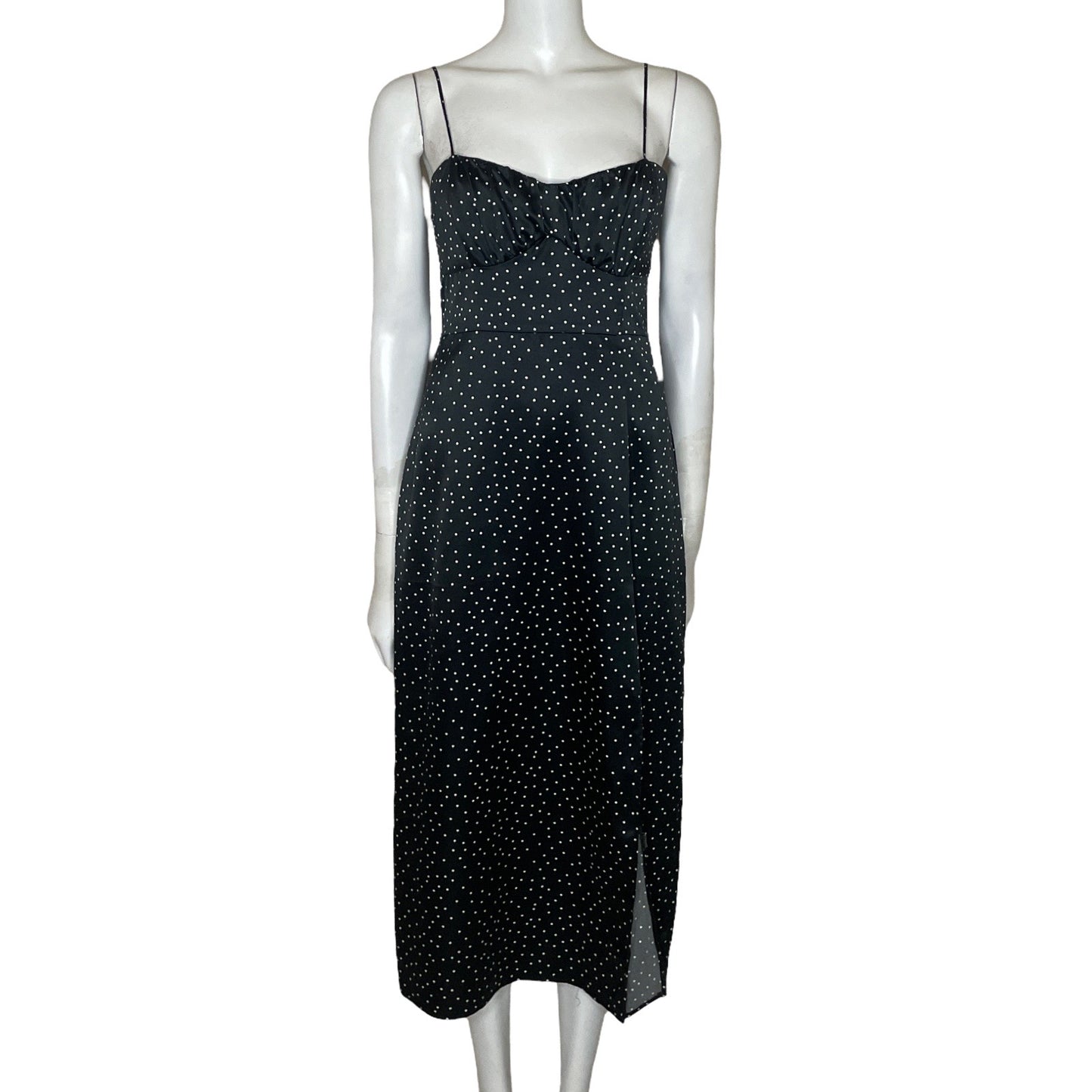 Vestido Zara Puntos Negro-Talla M