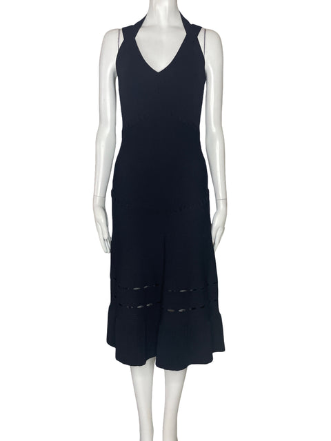 Vestido Alexis Acanalado Tiras Maxi Negro-Talla S