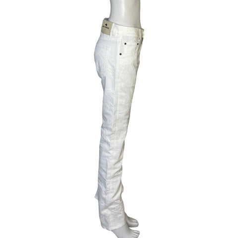 Pantalón Etro Denim Bordados Blanco - Talla 30