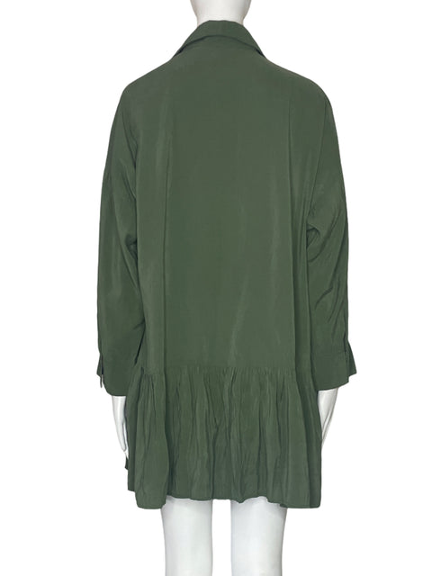 Vestido Zara Mangas Mini Botones Verder-Talla M