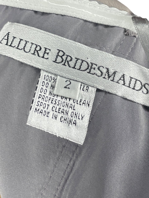 Vestido Allure Bridals Bridesmaids Strapless Gris - Talla 2