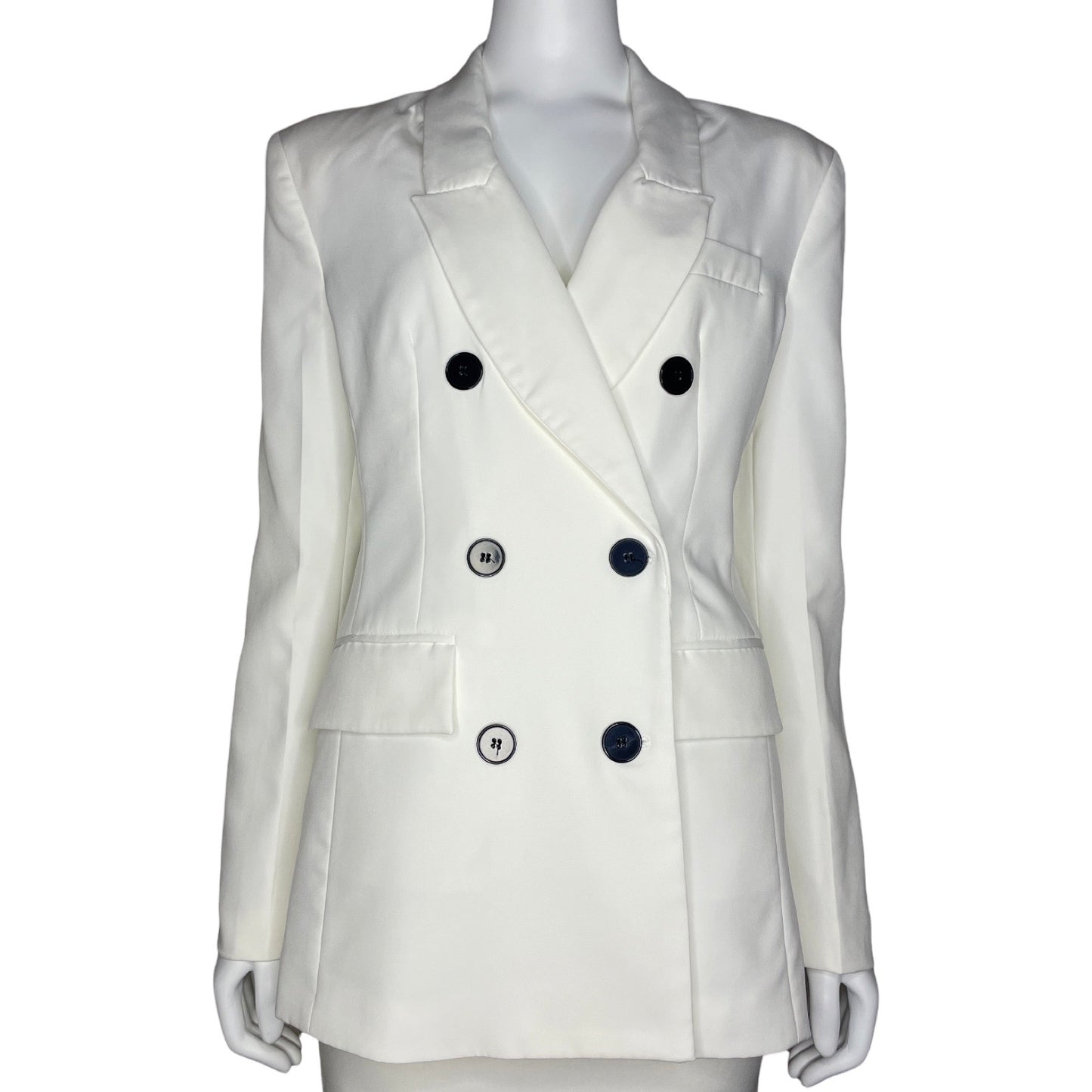 Blazer Linu Botones Fluido Blanco- Talla S