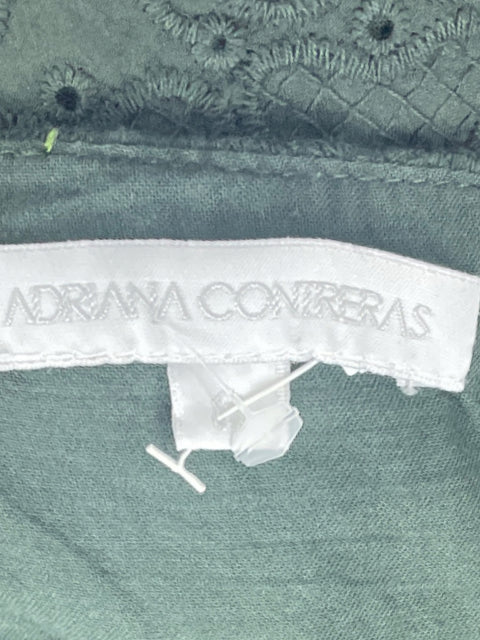 Vestido Adriana Contreras Troquelado Verde-Talla 8