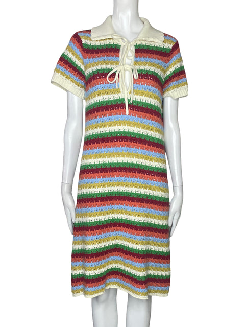 Vestido Kitri Crochet Midi Blanco-Talla S