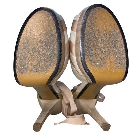 * Sandalias Fendi Nutcracker Beige-Talla 39