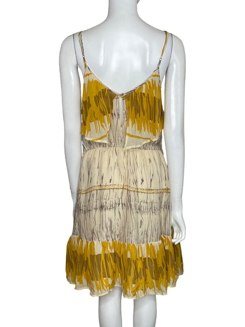 Vestido Aryn K. Fluido Tirantes Beige-Talla M