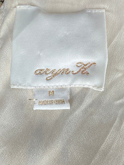 Vestido Aryn K. Fluido Tirantes Beige-Talla M