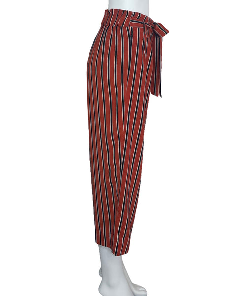 Pantalón Zara Raya Cinturon Rojo-Talla S
