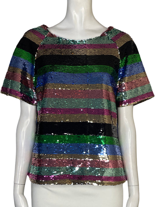 Blusa Sanctuary Lentejuelas Negro - Talla M