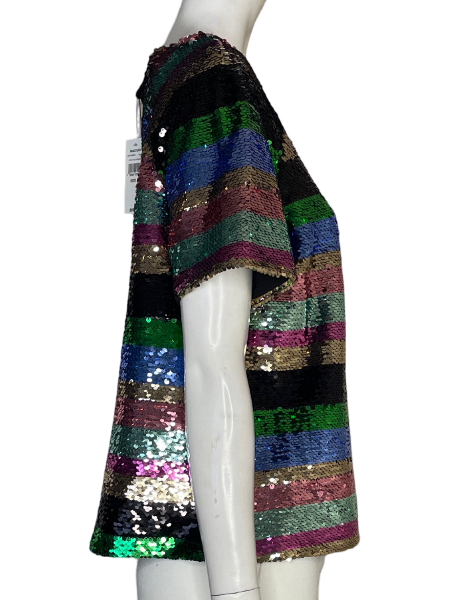 Blusa Sanctuary Lentejuelas Negro - Talla M